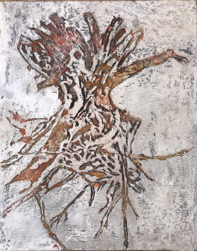 encaustic abstract root