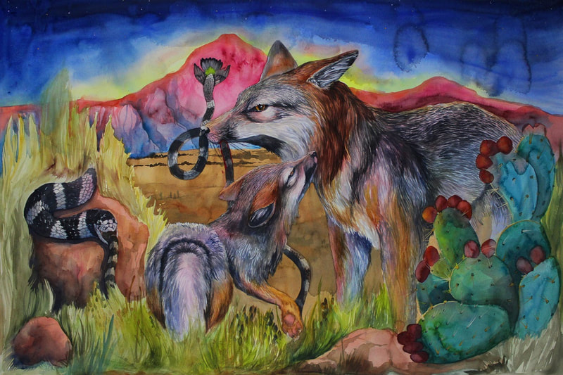 painting of coyote