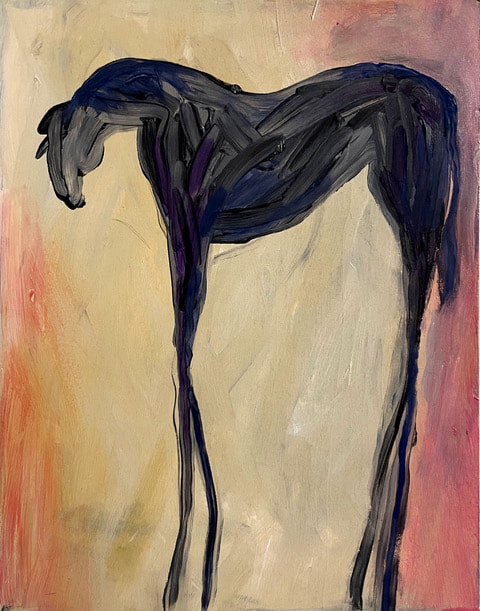 tonal abstract horse painting
